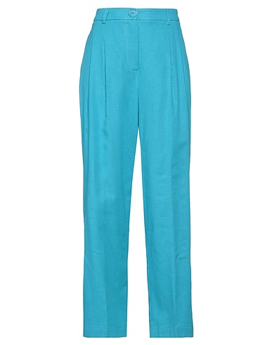 SOALLURE Pantalone Azzurro 55% Lino, 45% Viscosa