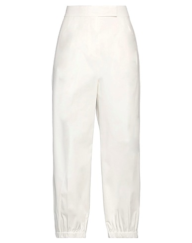 MAX MARA Casual trouser White 97% Cotton, 3% Elastane