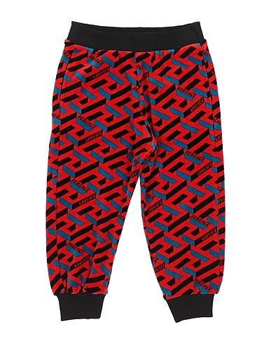 VERSACE YOUNG Casual trouser Red 100% Cotton, Elastane
