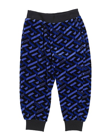 VERSACE YOUNG Casual pants Blue 100% Cotton, Elastane