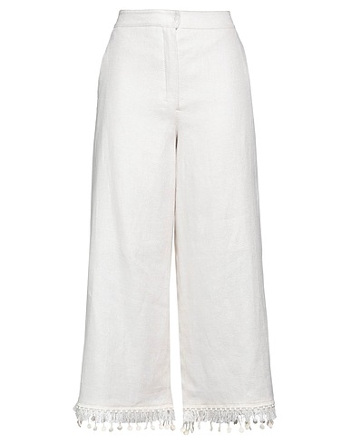 'S MAX MARA クラシックパンツ ベージュ リネン 86% / コットン 13% / ポリウレタン 1%