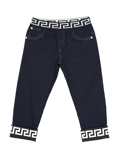 VERSACE YOUNG Denim trousers Blue 90% Cotton, 8% Polyester, 2% Elastane, Polyamide