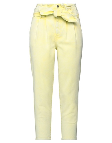 SOALLURE Denim trousers Lime green 97% Cotton, 3% Elastane