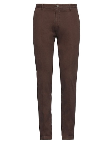 ANGELO NARDELLI Casual trouser Brown 98% Cotton, 2% Elastane