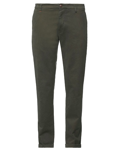 RE_HASH Casual pants Military green 98% Cotton, 2% Elastane