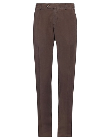 PT Torino Casual trouser Dark brown 61% Lyocell, 22% Linen, 17% Cotton