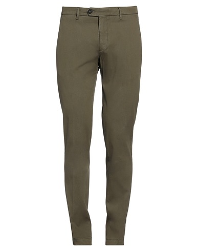 MICHAEL COAL Casual trouser Military green 97% Cotton, 3% Elastane