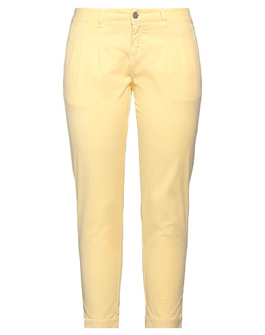 JACOB COHЁN Casual pants Yellow 65% Cotton, 32% Lyocell, 3% Elastane