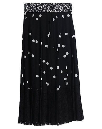 DOLCE&GABBANA Midi skirt Black 69% Silk, 29% Synthetic fibers, 2% Wool