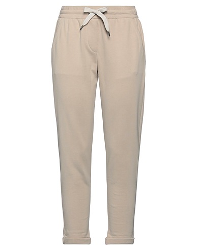 BRUNELLO CUCINELLI Casual trouser Beige 100% Cotton, Elastane, Acetate, Silk, Brass