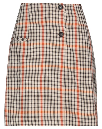 SKILLS & GENES Mini skirt Beige 58% Cotton, 28% Polyamide, 14% Polyester
