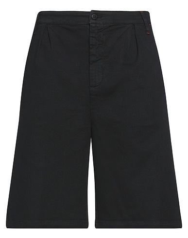 NOSTRASANTISSIMA Shorts jeans Nero 97% Cotone, 3% Elastan