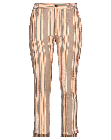NOSTRASANTISSIMA Casual trouser Sand 68% Linen, 32% Cotton, Elastane
