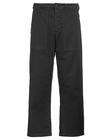 NOSTRASANTISSIMA Denim pants Black 97% Cotton, 3% Elastane