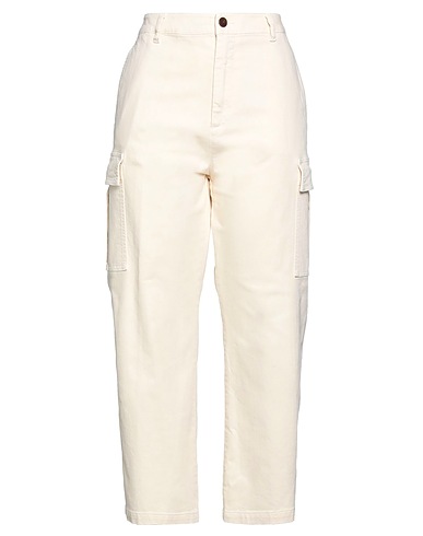 SKILLS & GENES Denim trousers Ivory 97% Cotton, 3% Elastane