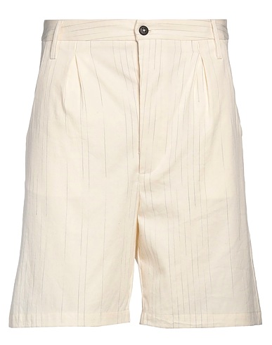 NOSTRASANTISSIMA Shorts & Bermuda Ivory 73% Cotton, 27% Linen
