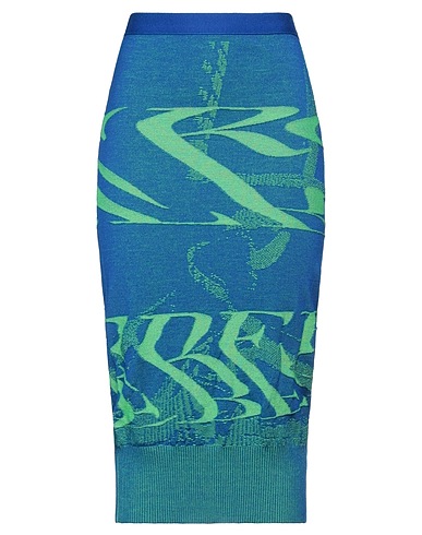 ICEBERG Midi skirt Bright blue 64% Virgin Wool, 36% Polyamide