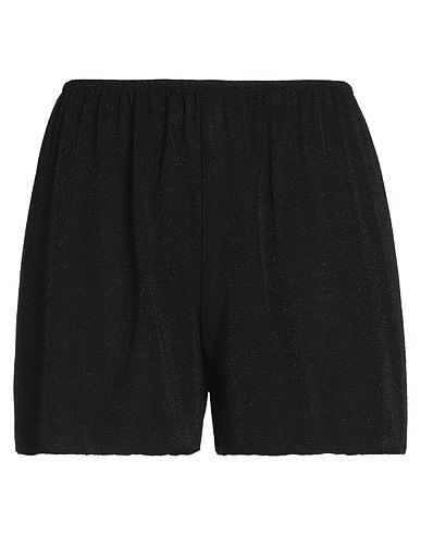 MOMONÍ Shorts & Bermuda Black 60% Polyester, 22% Viscose, 13% Polyamide, 5% Elastane