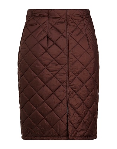 8 by YOOX Gonna midi RECYCLED POLY QUILTED SKIRT
 Cioccolato 100% Poliammide riciclato