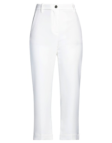 NINE IN THE MORNING Casual trouser White 80% Polyester, 14% Viscose, 6% Elastane
