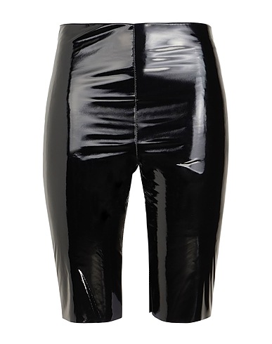 8 by YOOX Leggings PATENT BIKER SHORTS
 Black 100% Polyester