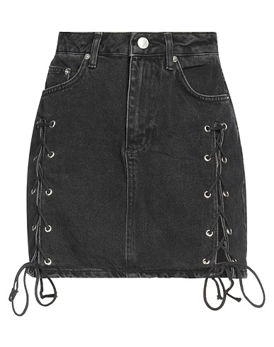 NA-KD Denim skirt Black 100% Cotton