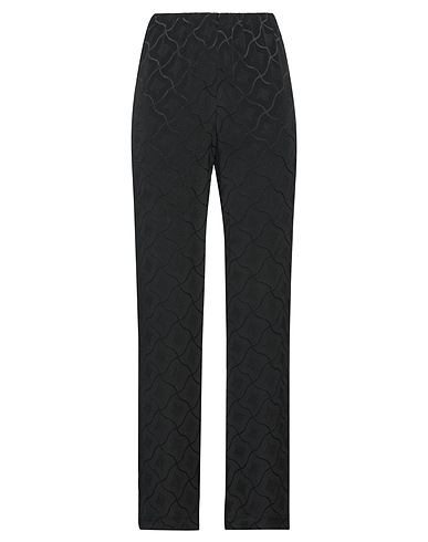 AGLINI Casual trouser Black 81% Acetate, 19% Silk