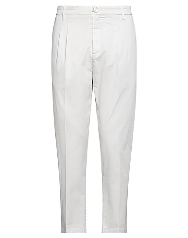 AGLINI Casual trouser Light grey 97% Cotton, 3% Elastane