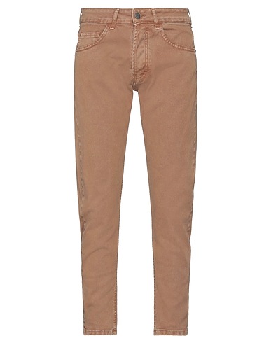 PATRICK & SON Denim trousers Khaki 97% Cotton, 3% Elastane