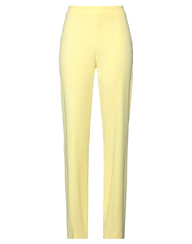 CLIPS Casual trouser Yellow 97% Viscose, 3% Elastane