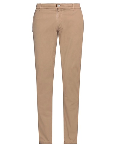 GREY DANIELE ALESSANDRINI Casual pants Beige 63% Cotton, 34% Lyocell, 3% Elastane