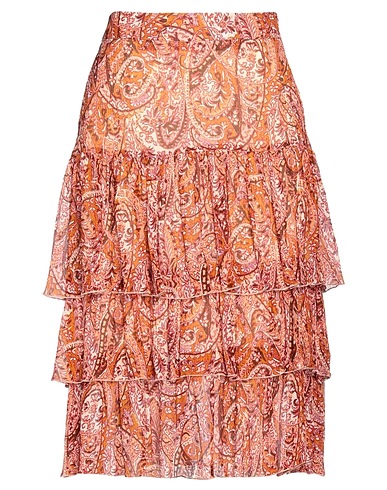 SET Gonna midi Marrone 80% Viscosa, 20% Seta