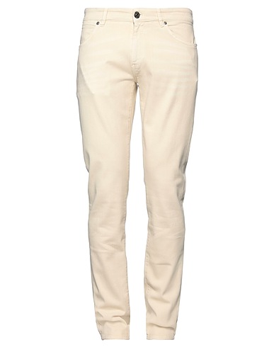 PT Torino Denim pants Beige 98% Cotton, 2% Elastane