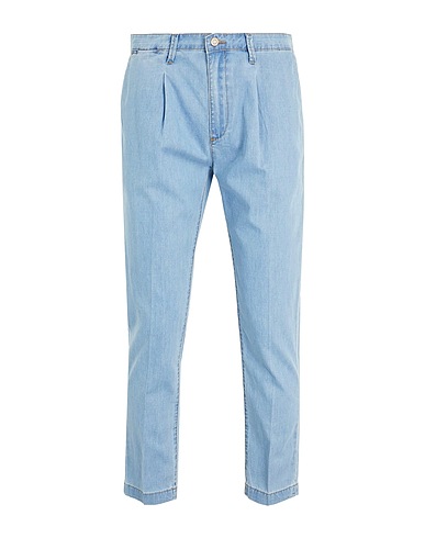 8 by YOOX Denim pants ORGANIC COTTON DENIM CHINO PANTS Blue 100% Organic cotton