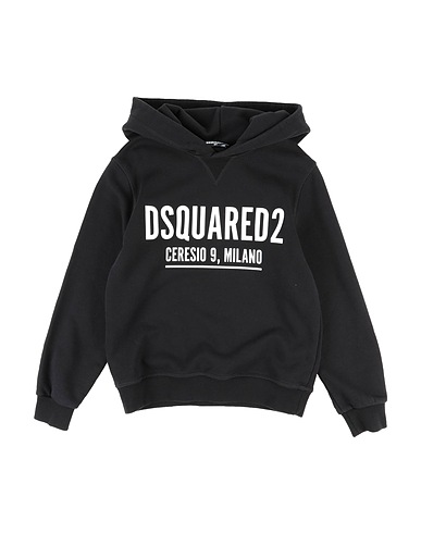 DSQUARED2 Hooded track jacket  Black 100% Cotton, Elastane