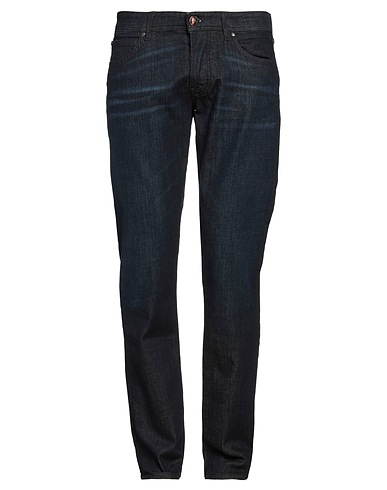 ROŸ ROGER'S Denim pants Blue 98% Cotton, 2% Rubber