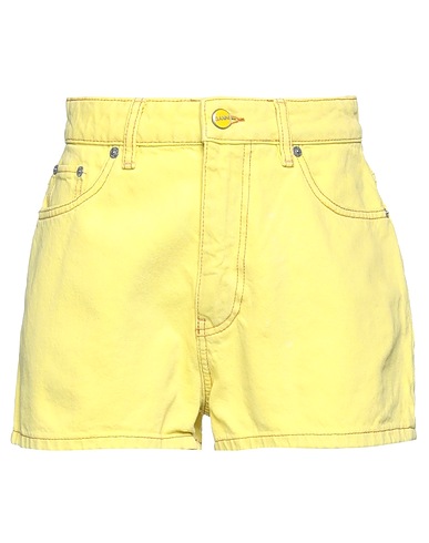 GANNI Denim shorts Yellow 100% Organic cotton