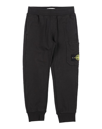 STONE ISLAND JUNIOR Pantalone Nero 100% Cotone