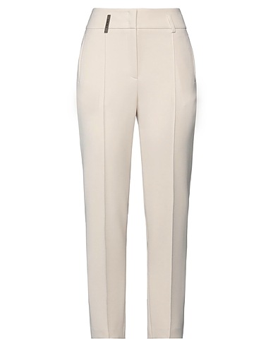 PESERICO Casual pants Ivory 63% Polyester, 27% Viscose, 7% Cotton, 3% Elastane