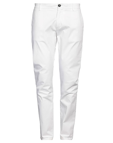 BRIAN DALES Casual trouser White 97% Cotton, 3% Elastane