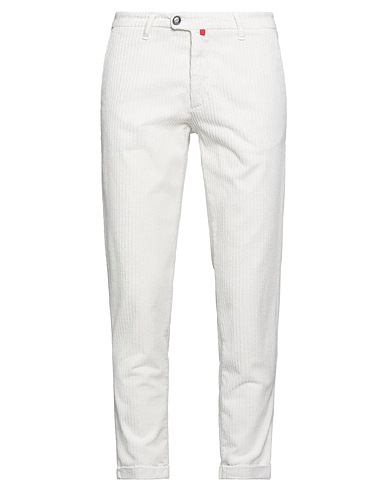 FIFTIETH Casual trouser White 97% Cotton, 3% Elastane
