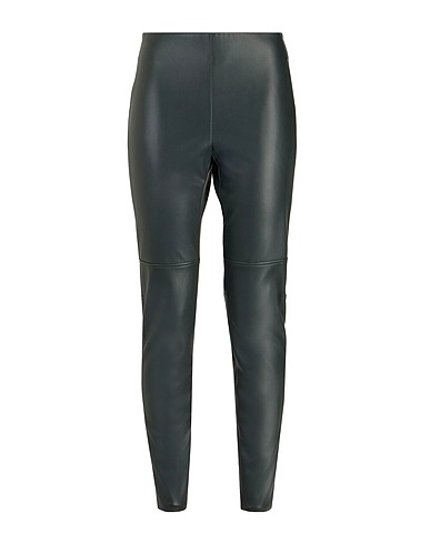 8 by YOOX Casual pants HIGH-WAIST ELASTIC LEGGINGS
 Dark green 50% Polyurethane, 50% Polyester