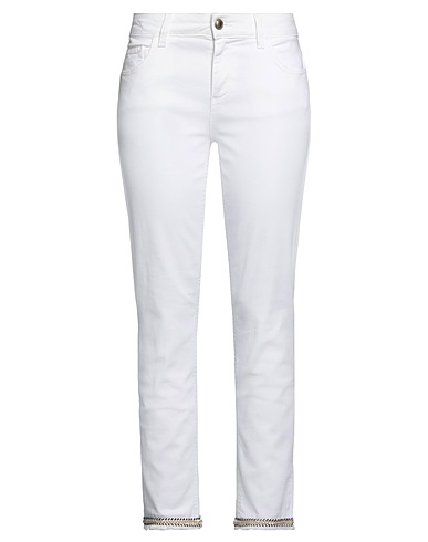 LIU •JO Casual trouser White 98% Cotton, 2% Elastane