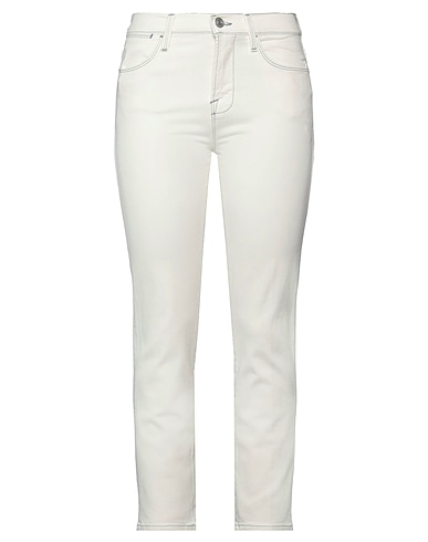 FRAME Denim trousers Ivory 92% Cotton, 6% Polyester, 2% Elastane