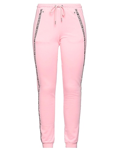 BIKKEMBERGS Casual trouser Pink 100% Cotton, Elastane