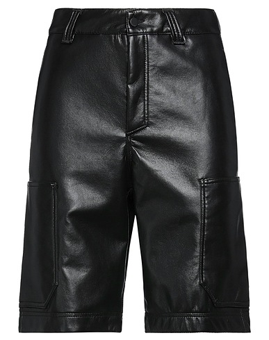 44 LABEL GROUP Shorts & Bermuda Black 50% Recycled leather, 30% Polyurethane, 20% Polyester