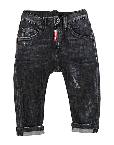 DSQUARED2 Denim pants Black 98% Cotton, 2% Elastane, Bovine leather