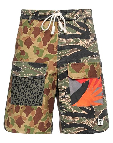 PALM ANGELS Shorts & Bermuda Military green 100% Cotton, Polyester