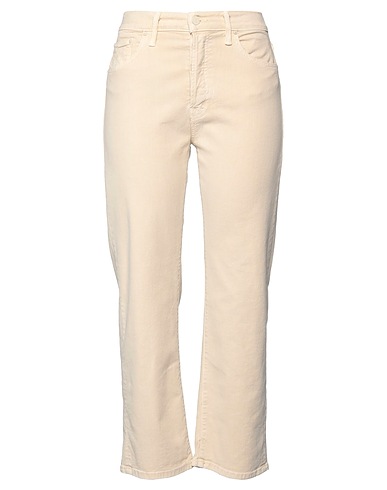 MOTHER Denim trousers Beige 58% Cotton, 40% Lyocell, 2% Elastane