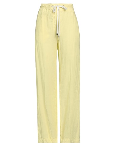 PESERICO Casual trouser Pastel yellow 100% Linen, Cotton